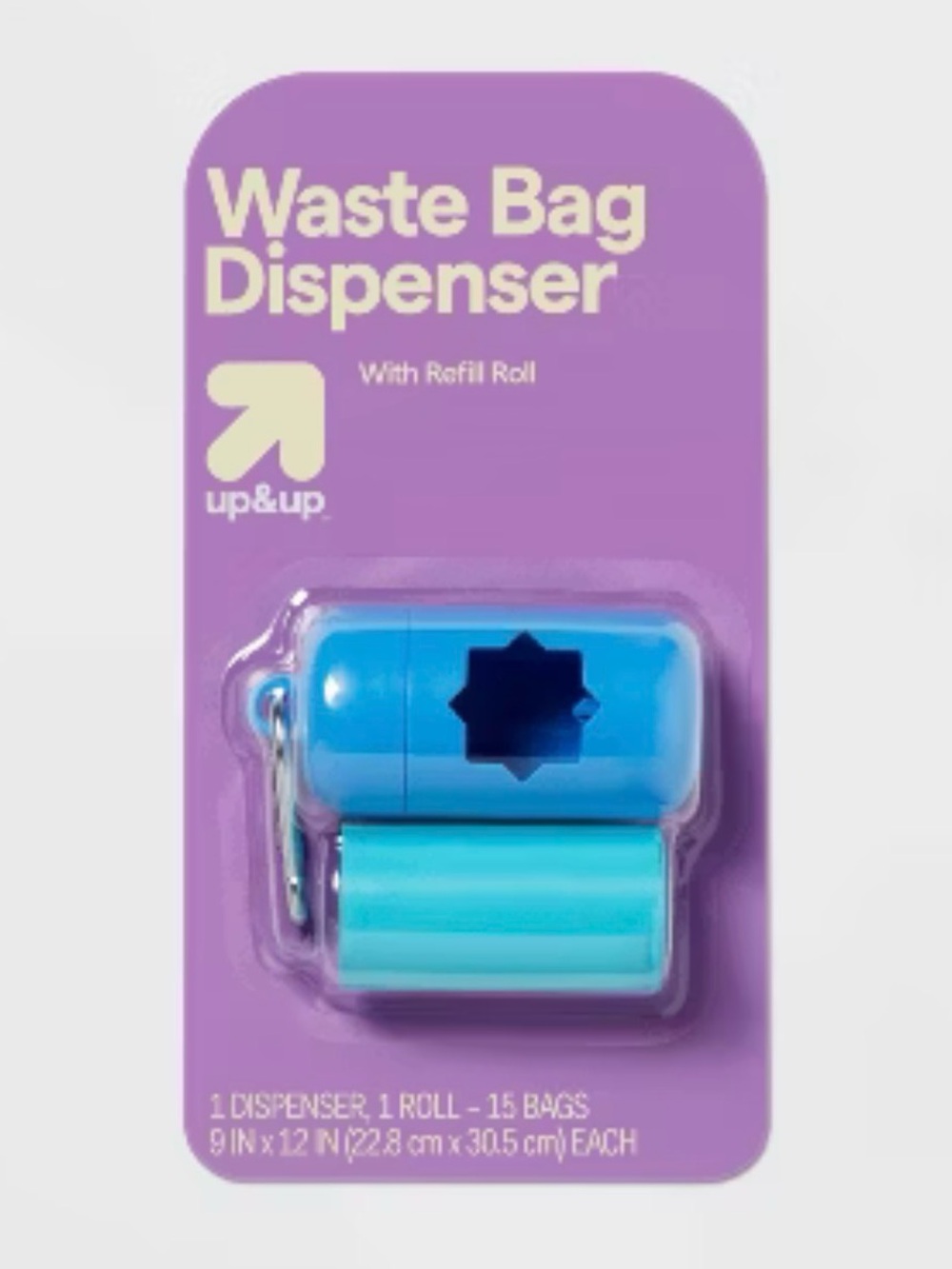 Bundle 2pcs of up&up Blue Waste Bag Dispenser with Refill Roll